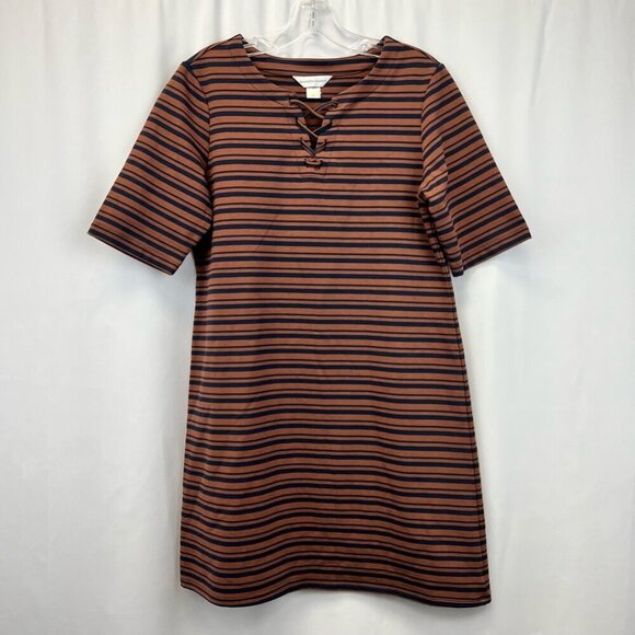Christopher & Banks Womens Shift Dress Multicolor Striped Stretch Short Small - Picture 1 of 10